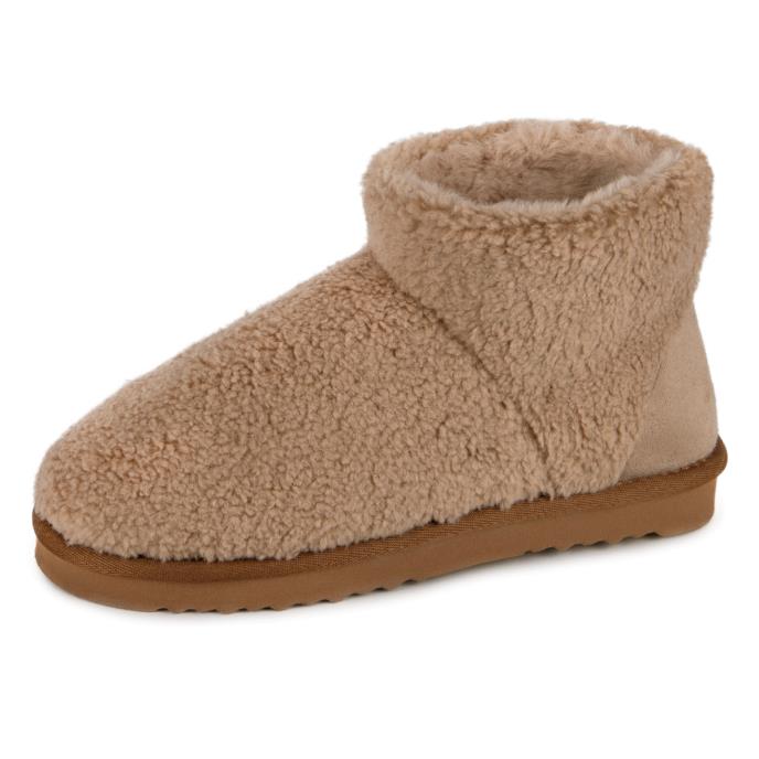Isotoner® Ladies Curly Fur Boot Natural Extra Image 2